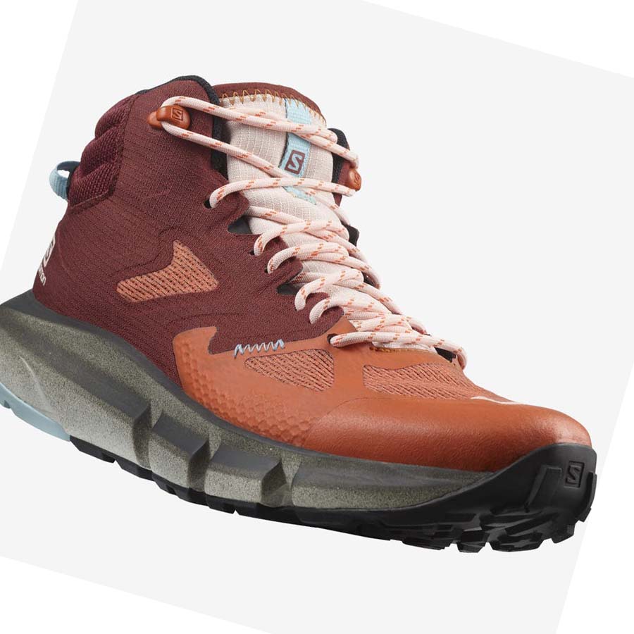 Tenis Senderismo Salomon WoPREDICT HIKE MID GORE-TEX Mujer Naranjas | MX 2819PJJ